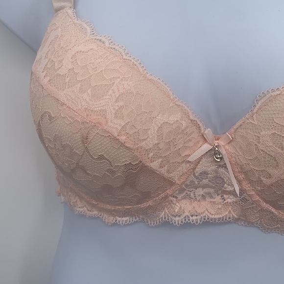 Mopas Padded Lace "Peach" Bra Size 38DD - Picture 2 of 8